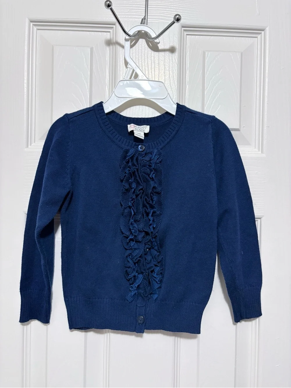 Pre-owned Children’s Place Navy Blue Ruffle Cardigan  for girls/Size: 4T
